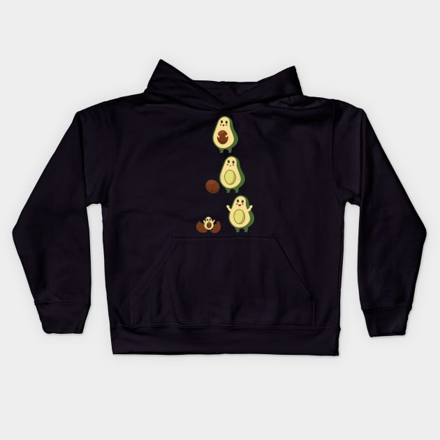 Mamacado Pregnant Mom Cute Avocado Baby Kids Hoodie by PHShirt